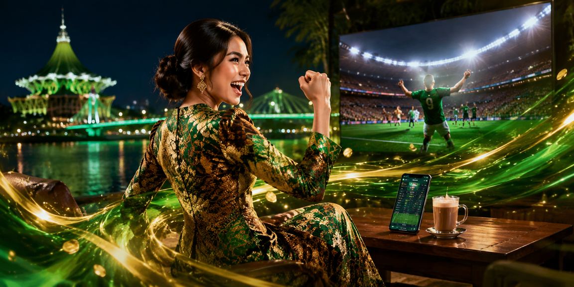 A player in Kuching enjoying a bonus rebate while checking sports betting odds