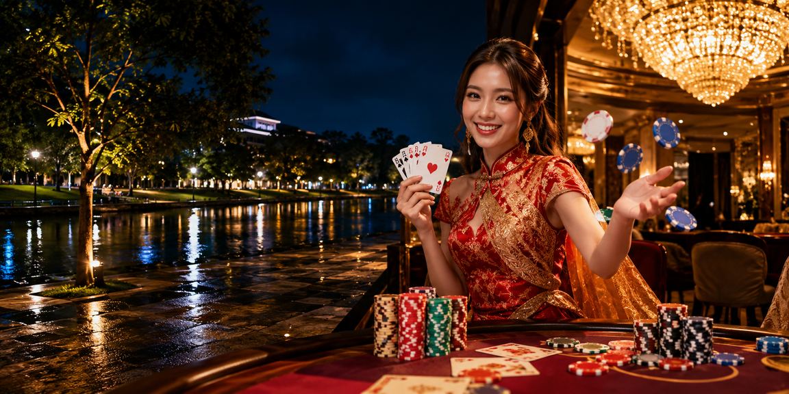 Permainan poker gaya tradisional Malaysia sedang dimainkan dengan strategi